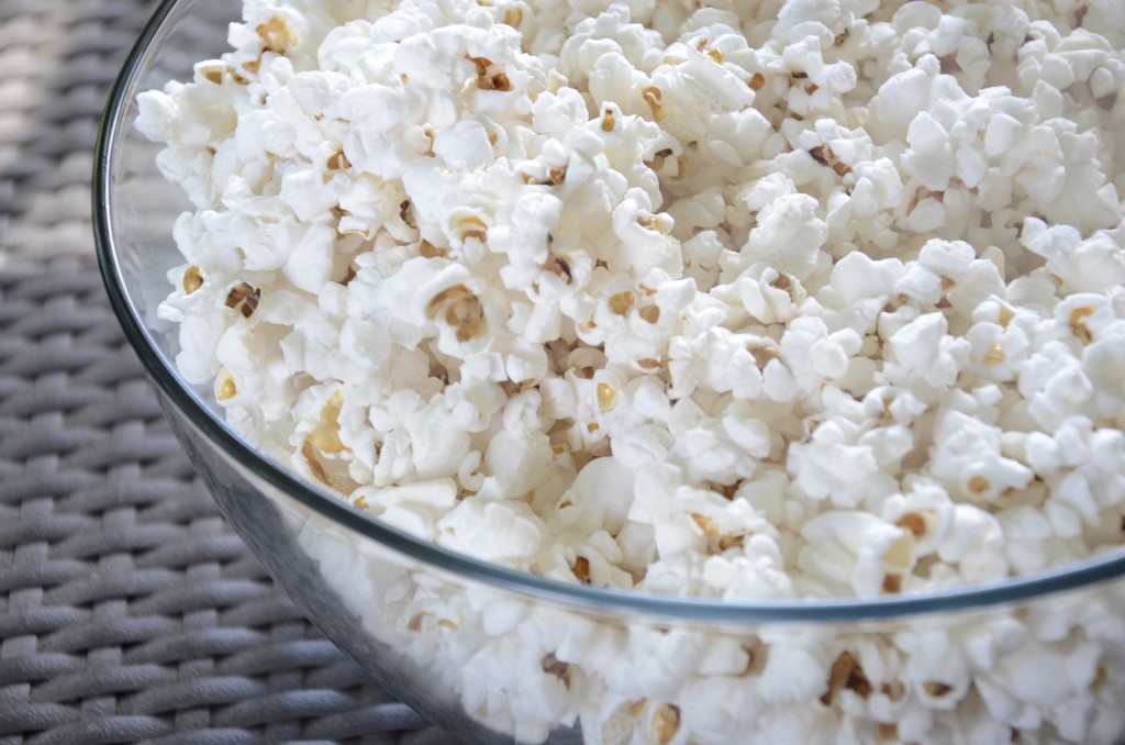 palomitas, películas, tazón, palomitas de maíz